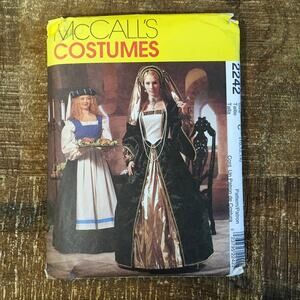 McCalls Sewing Pattern 2242 Ren Faire Tudor Medieval Dress Cosplay 10-14 UNCUT